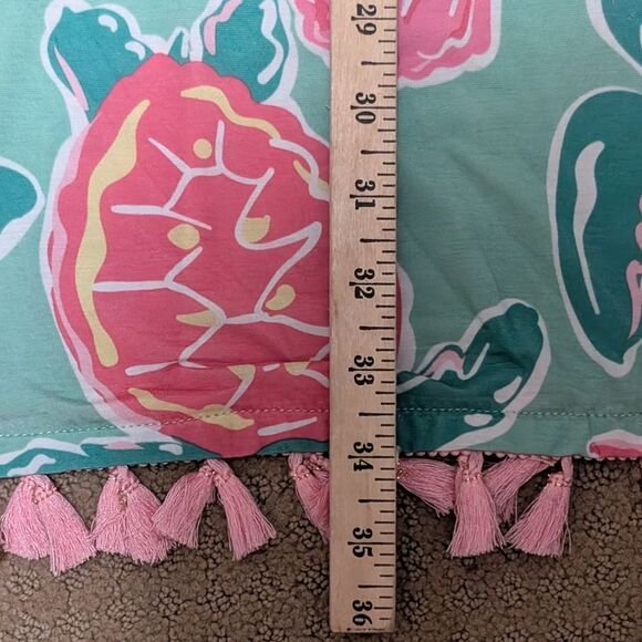 Simply Southern Topsail Dress sea turtles casual flirty nature fringe Medium - Picture 6 of 10